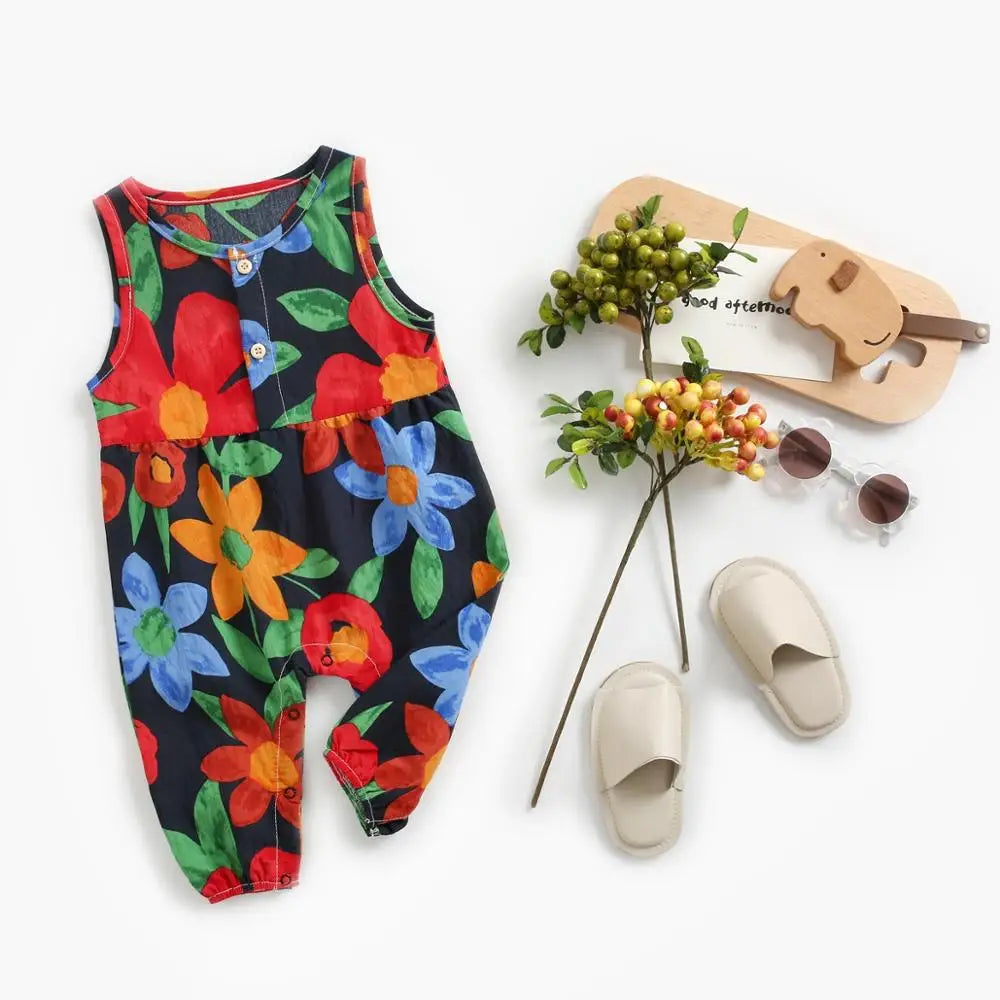 'Catalina' Floral One Piece Jumpsuit (0M-3Y)