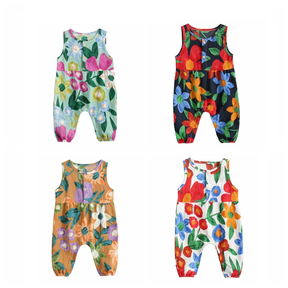 'Catalina' Floral One Piece Jumpsuit (0M-3Y)