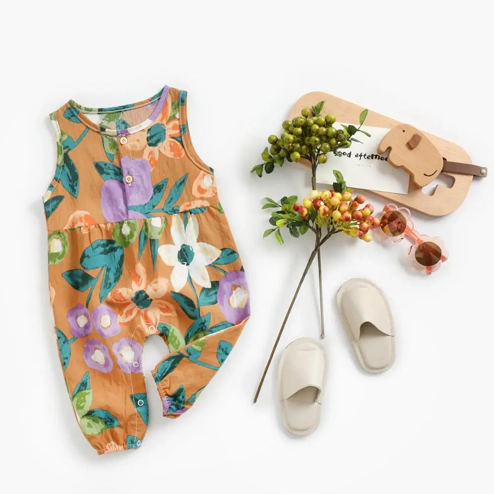 'Catalina' Floral One Piece Jumpsuit (0M-3Y)
