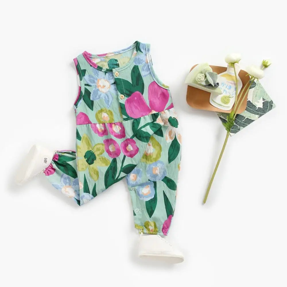 'Catalina' Floral One Piece Jumpsuit (0M-3Y)