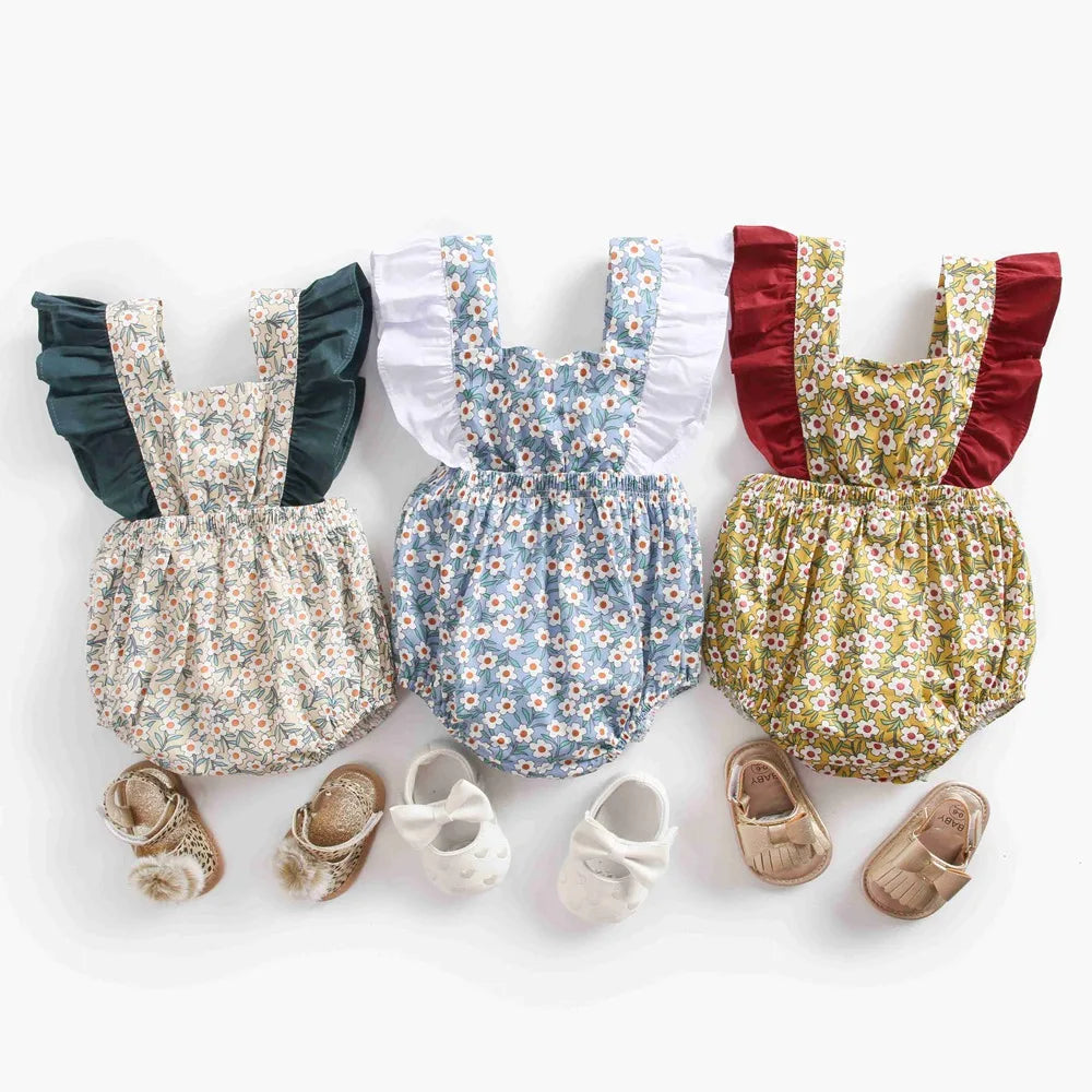 'Elodie' Floral Baby Romper (3M-2T)