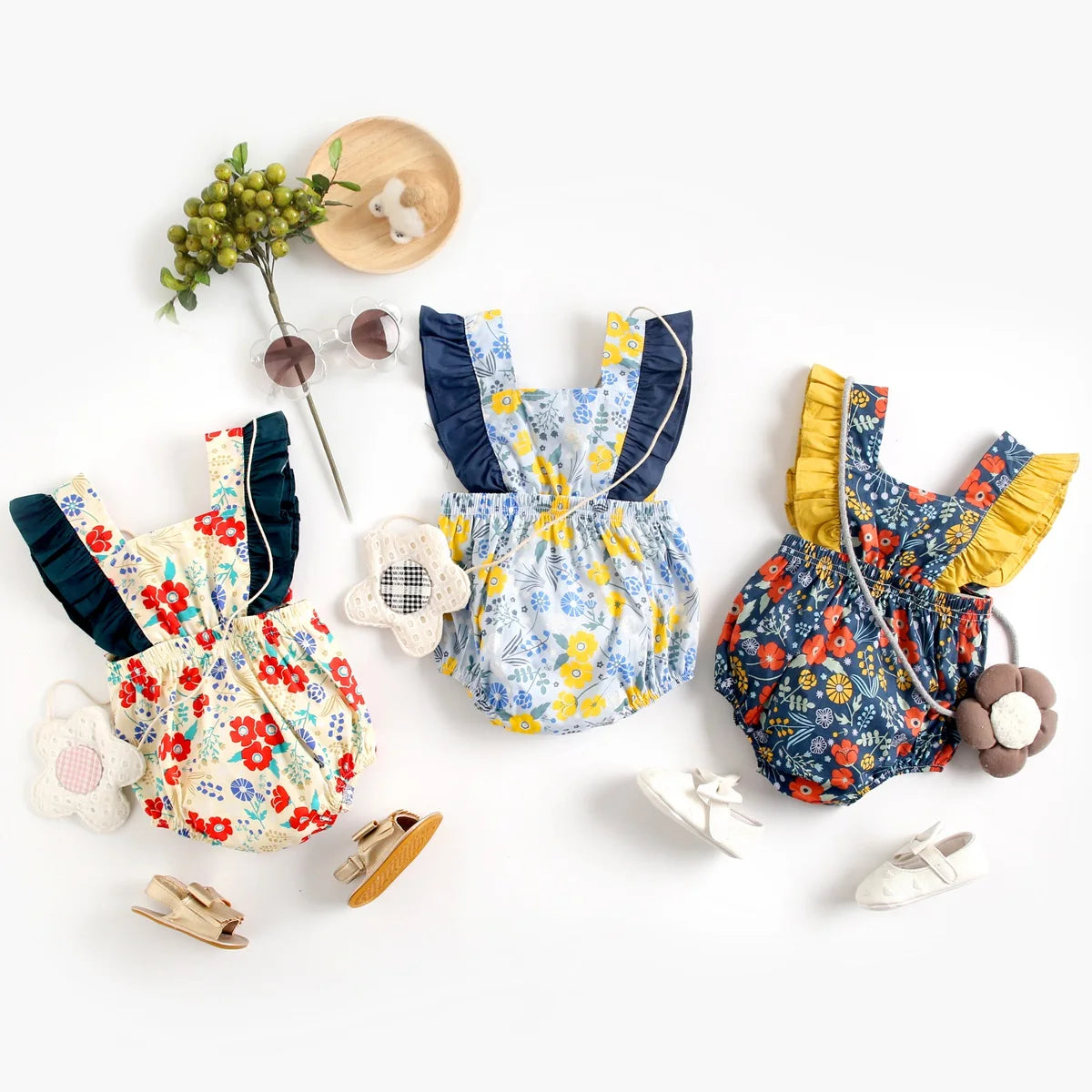 'Elodie' Floral Baby Romper (3M-2T)