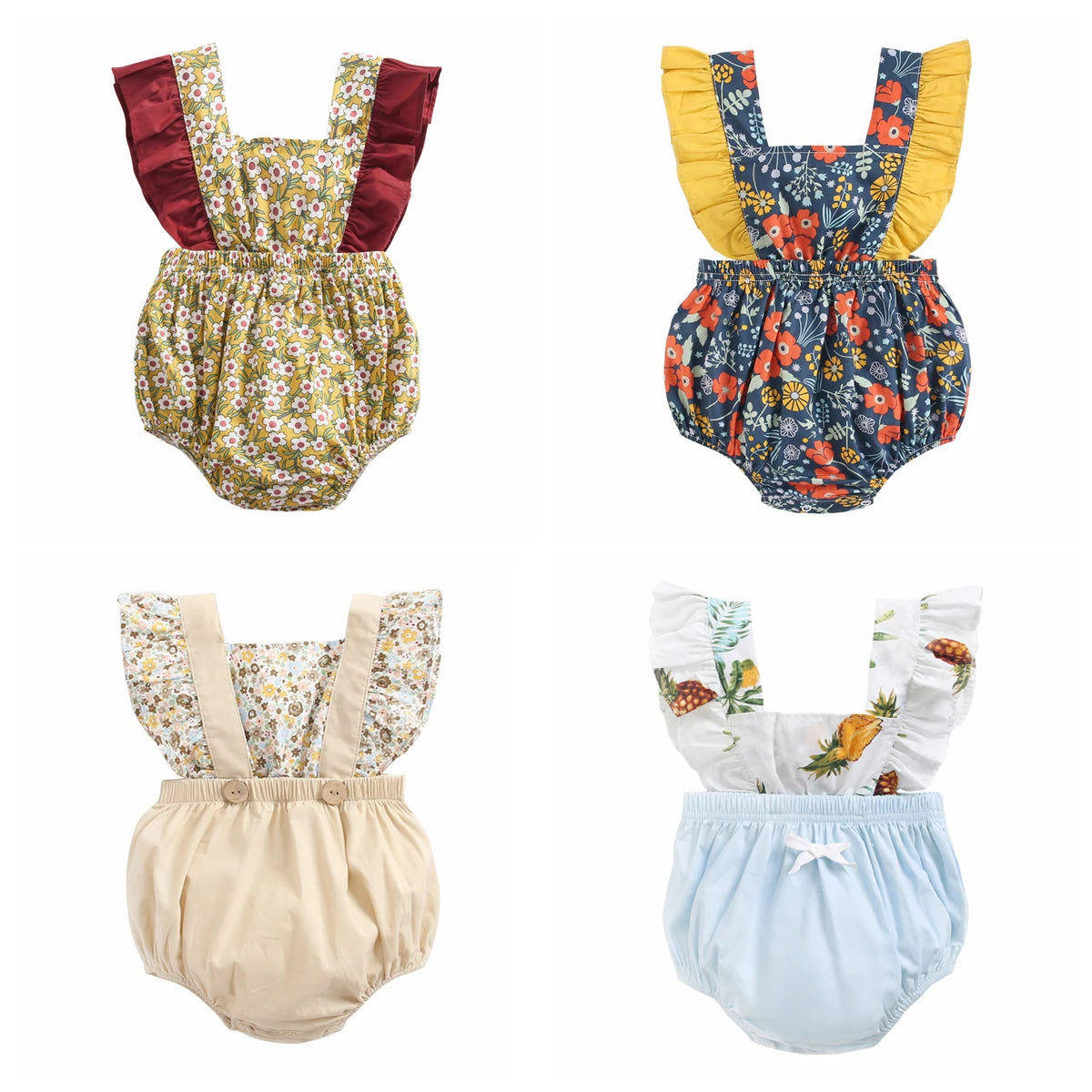 'Elodie' Floral Baby Romper (3M-2T)