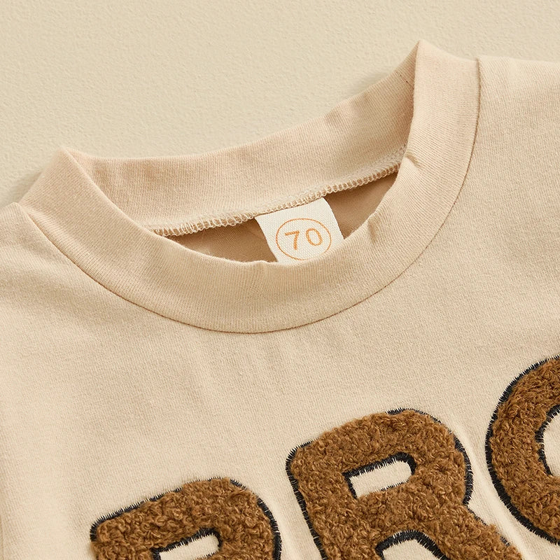 Bro Applique Shorts Set (0-3T)