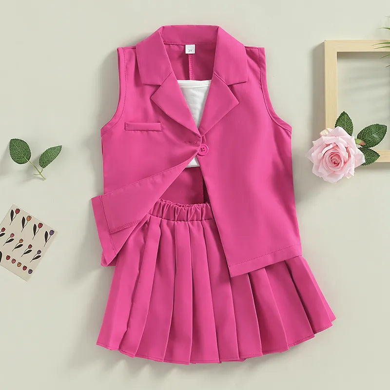 'Annabelle' Vest Skirt & Top - Various Colors (3T-7Y)