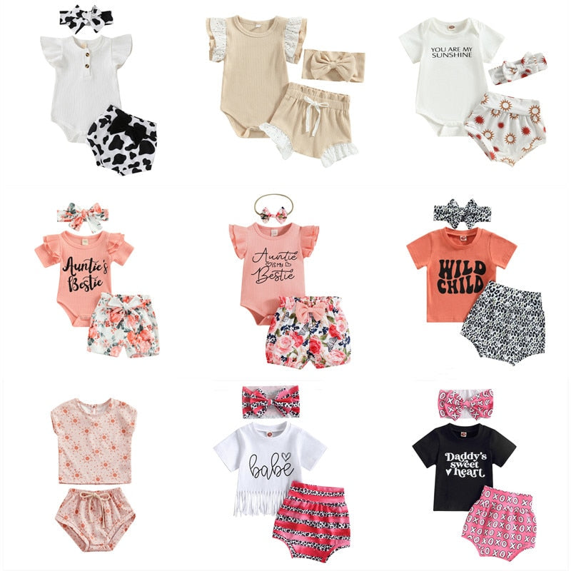 Baby Shorts Romper Set 'Wrenlee' Collection (0M-18M)