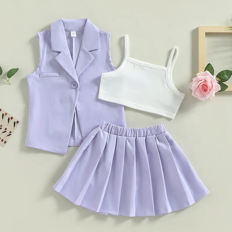'Annabelle' Vest Skirt & Top - Various Colors (3T-7Y)