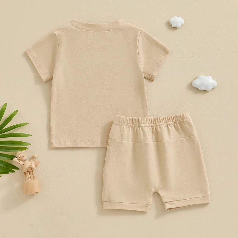 Bro Applique Shorts Set (0-3T)