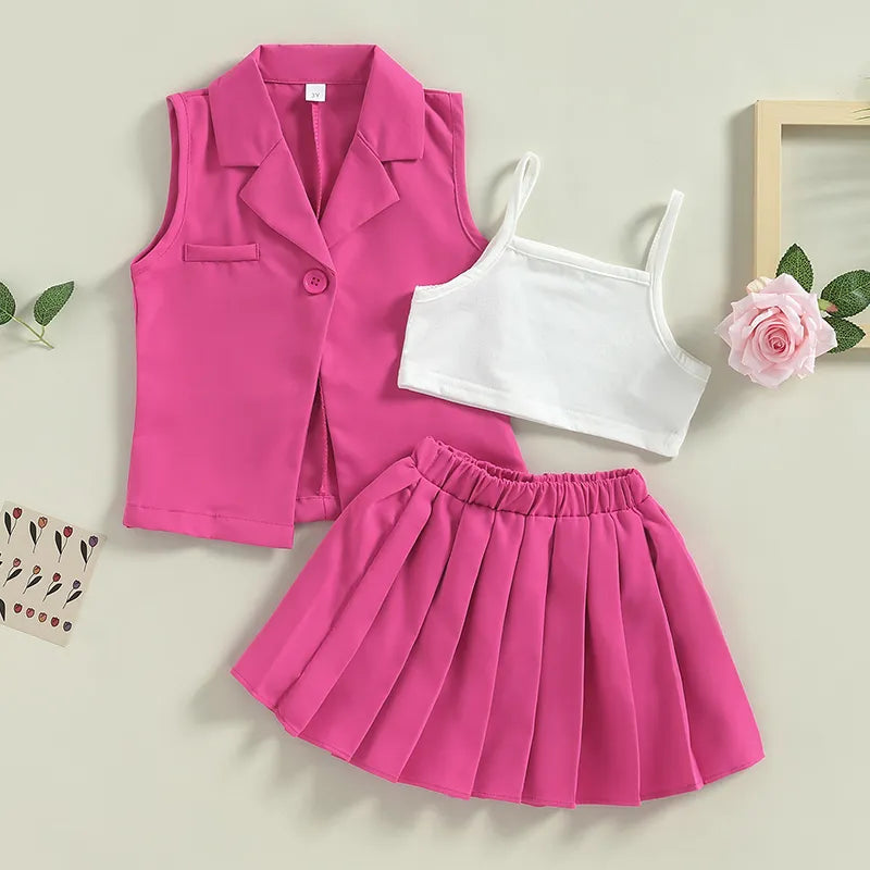 'Annabelle' Vest Skirt & Top - Various Colors (3T-7Y)
