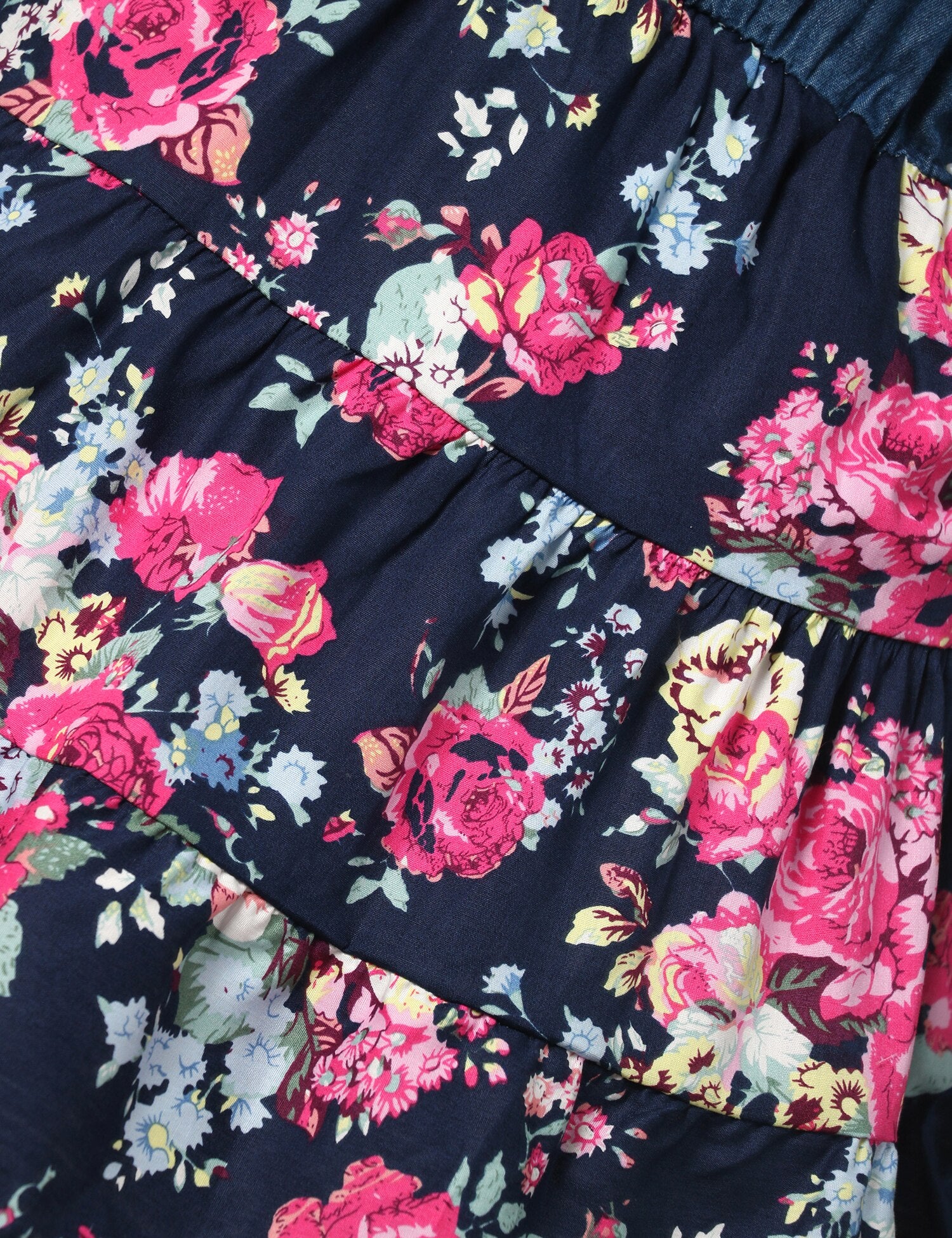 Boho Floral & Denim Dress (2T-14)