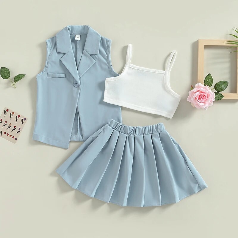 'Annabelle' Vest Skirt & Top - Various Colors (3T-7Y)