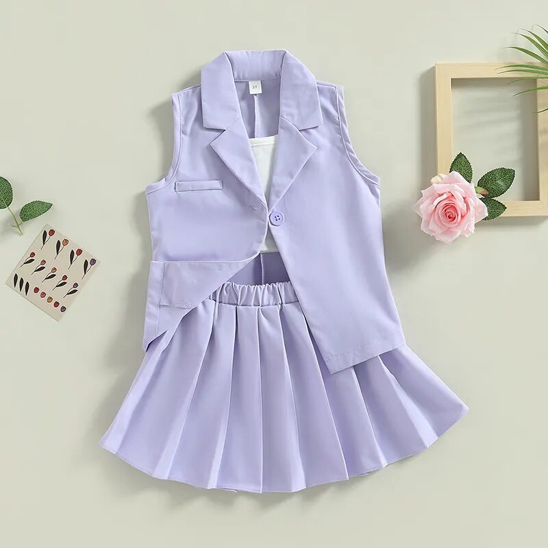 'Annabelle' Vest Skirt & Top - Various Colors (3T-7Y)