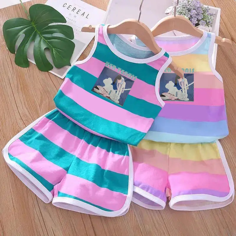 Colorful Striped Shorts & Tank Top 2 Piece Set (6 Mo-8 yrs)