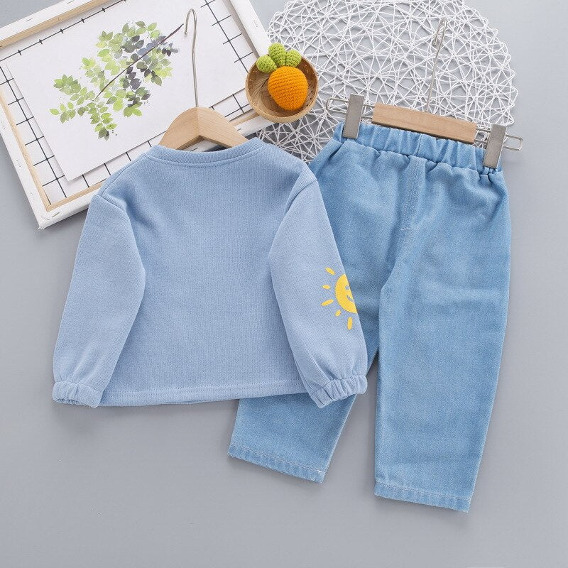 'Posey' Rainbow Sweatshirt & Pants Set (6M-4T)
