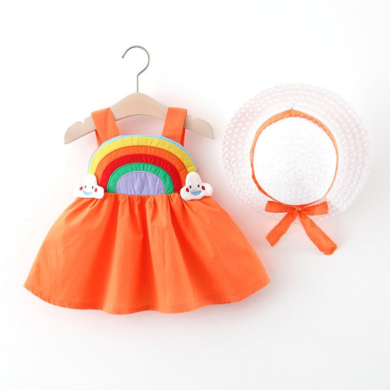 Girls Summer Rainbow Dress 12m-3yrs 4 colors