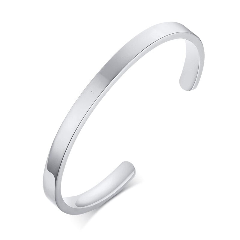 Personalized Custom Name Bracelet Silver, Black or Gold Plated