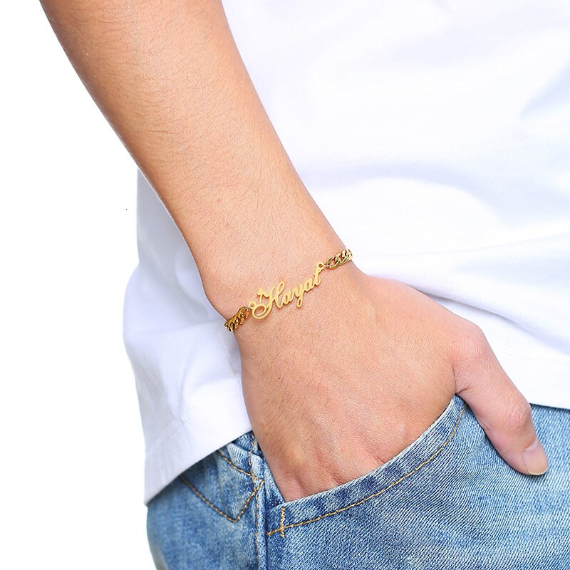 Personalized Name Bracelet Silver or Gold Plated