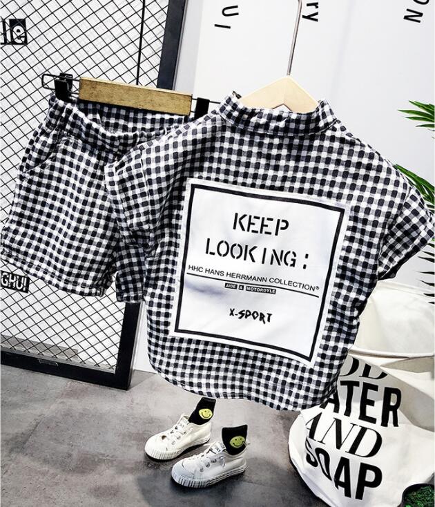 "Keep Looking" Boys Plaid Set (2T-6T)