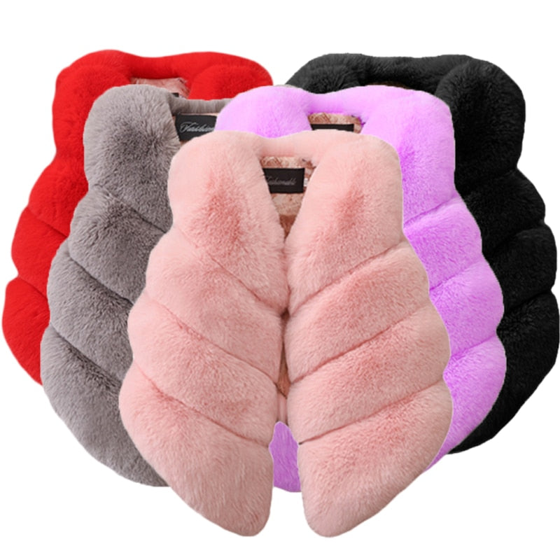 Girls Faux Fur Vest 12m-8yrs