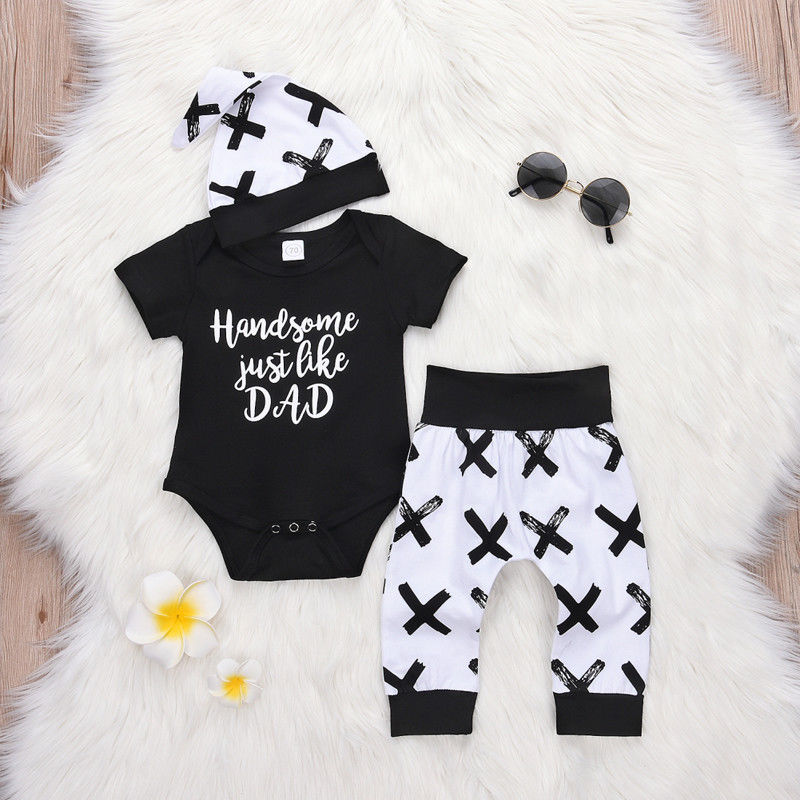 3Pcs Baby Boys Set "Just Like Dad" 3-24m