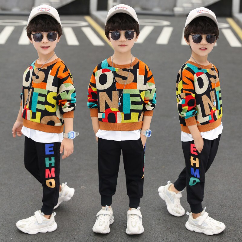 Eye Catcher Letter Print + Pant 2Pcs Set Tracksuit