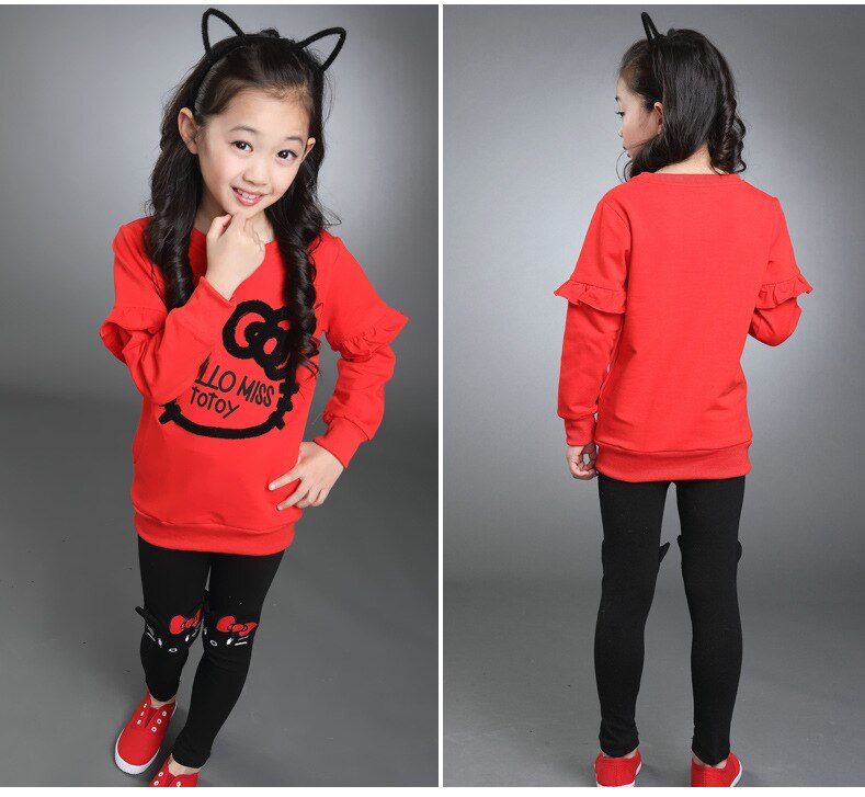3 Color Girls Spring Clothing Set 3-9yrs