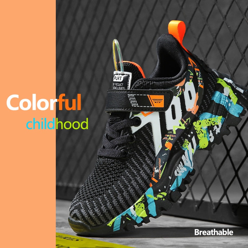 Kids Fire Splatter Antiskid Sneakers (Size 27-37)