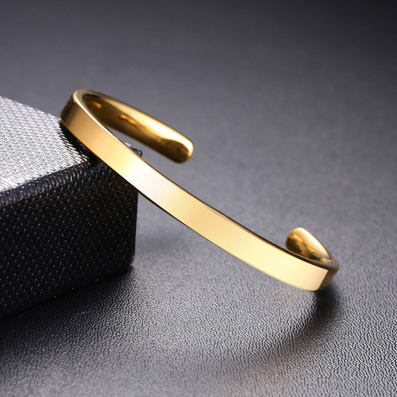 Personalized Custom Name Bracelet Silver, Black or Gold Plated