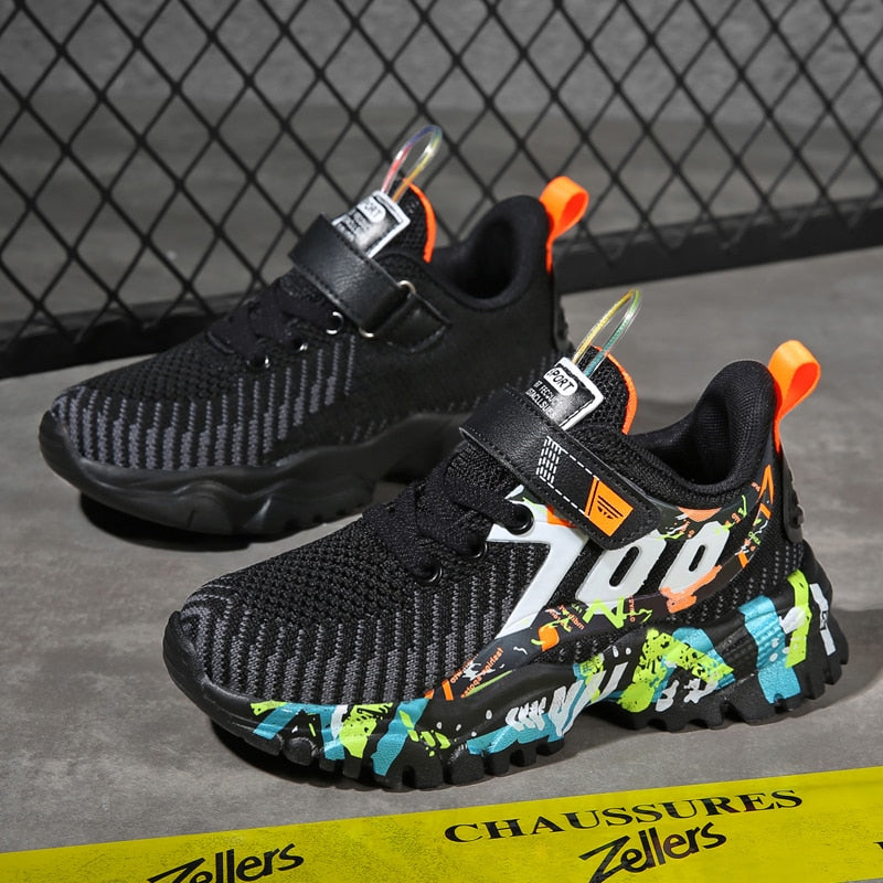Kids Fire Splatter Antiskid Sneakers (Size 27-37)