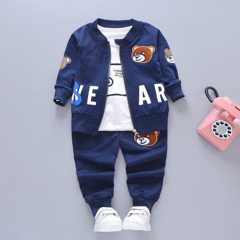 3Pcs Kids Bear outfit 3 colors 9m-4yrs