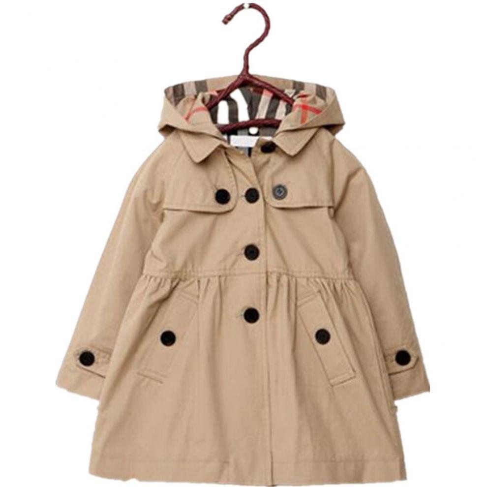 Spring Autumn Long Style Hooded Coat 2-10yrs