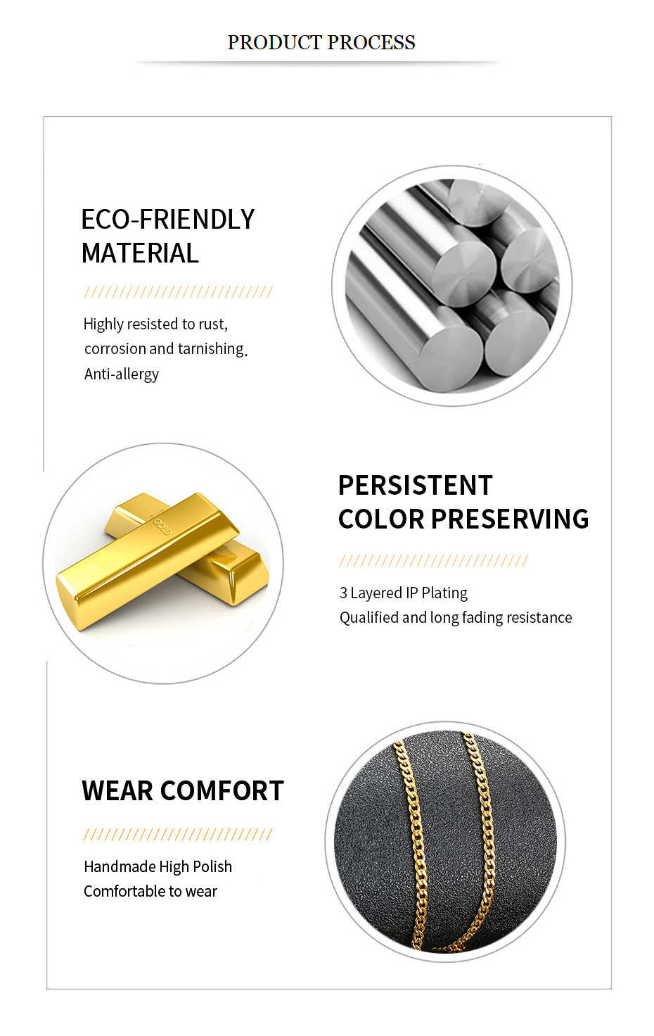 ECO Friendly Material Necklace Silver, Black or Gold plated