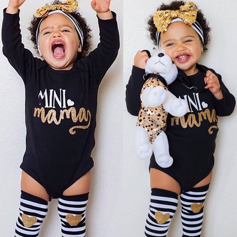 3Pcs Baby Girl Set "Mini Mama" 3-18m
