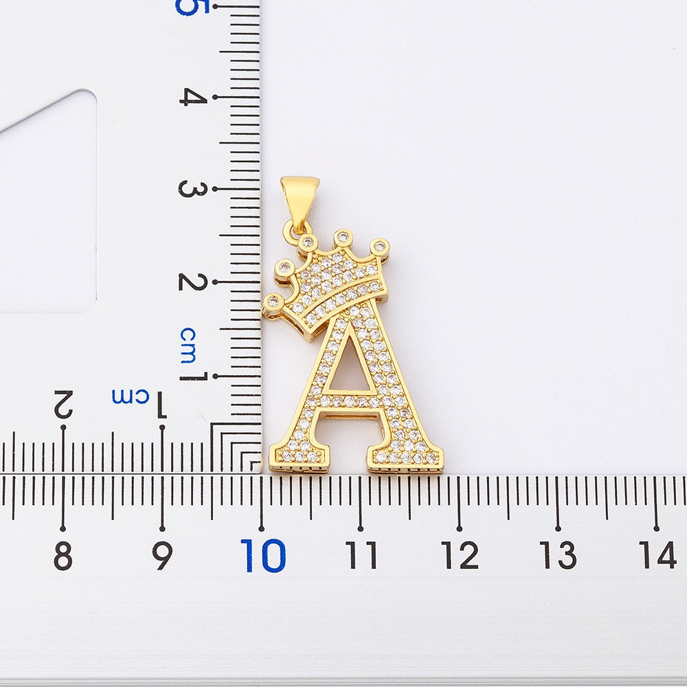 New Luxury Gold Plated Zircon Necklace A-Z