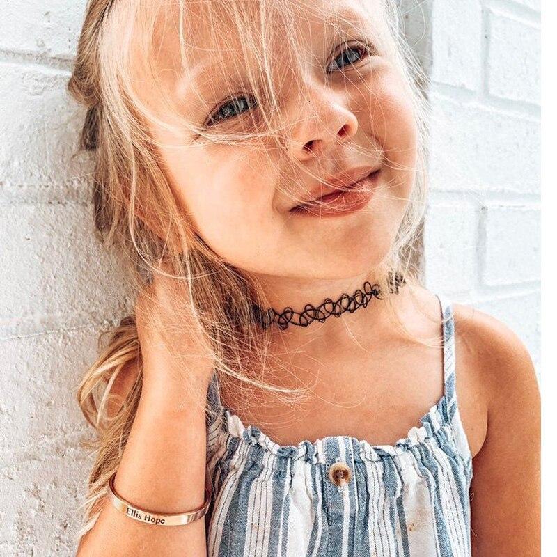 Personalized Custom Name Bracelet Silver, Black or Gold Plated