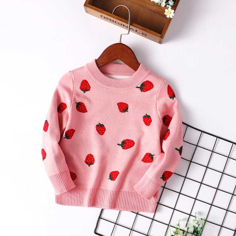Autumn Strawberry Sweater 3 colors 3-7yrs