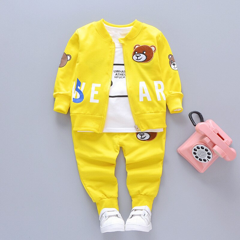 3Pcs Kids Bear outfit 3 colors 9m-4yrs