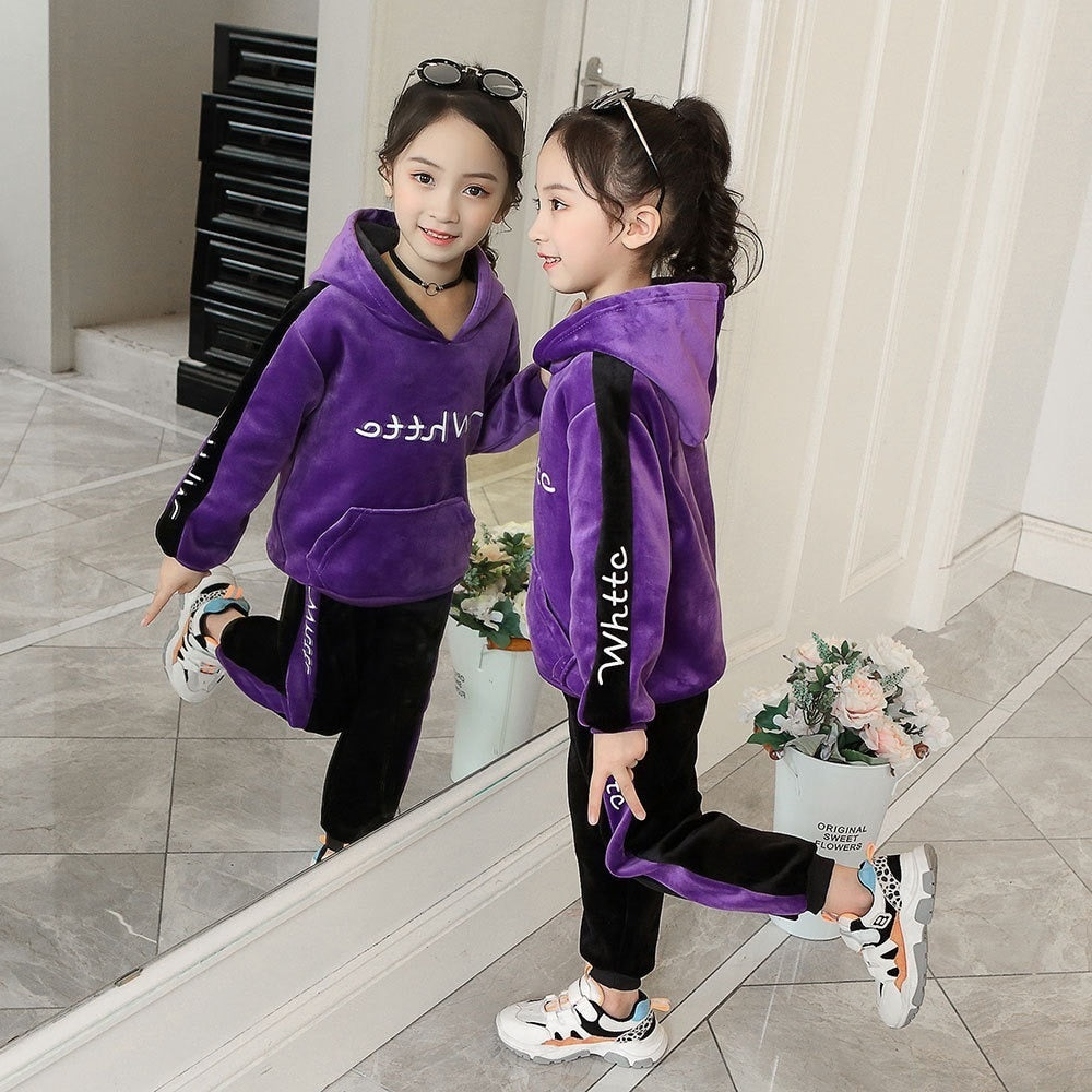 Velvet Tracksuit 3 colors 2-12yrs