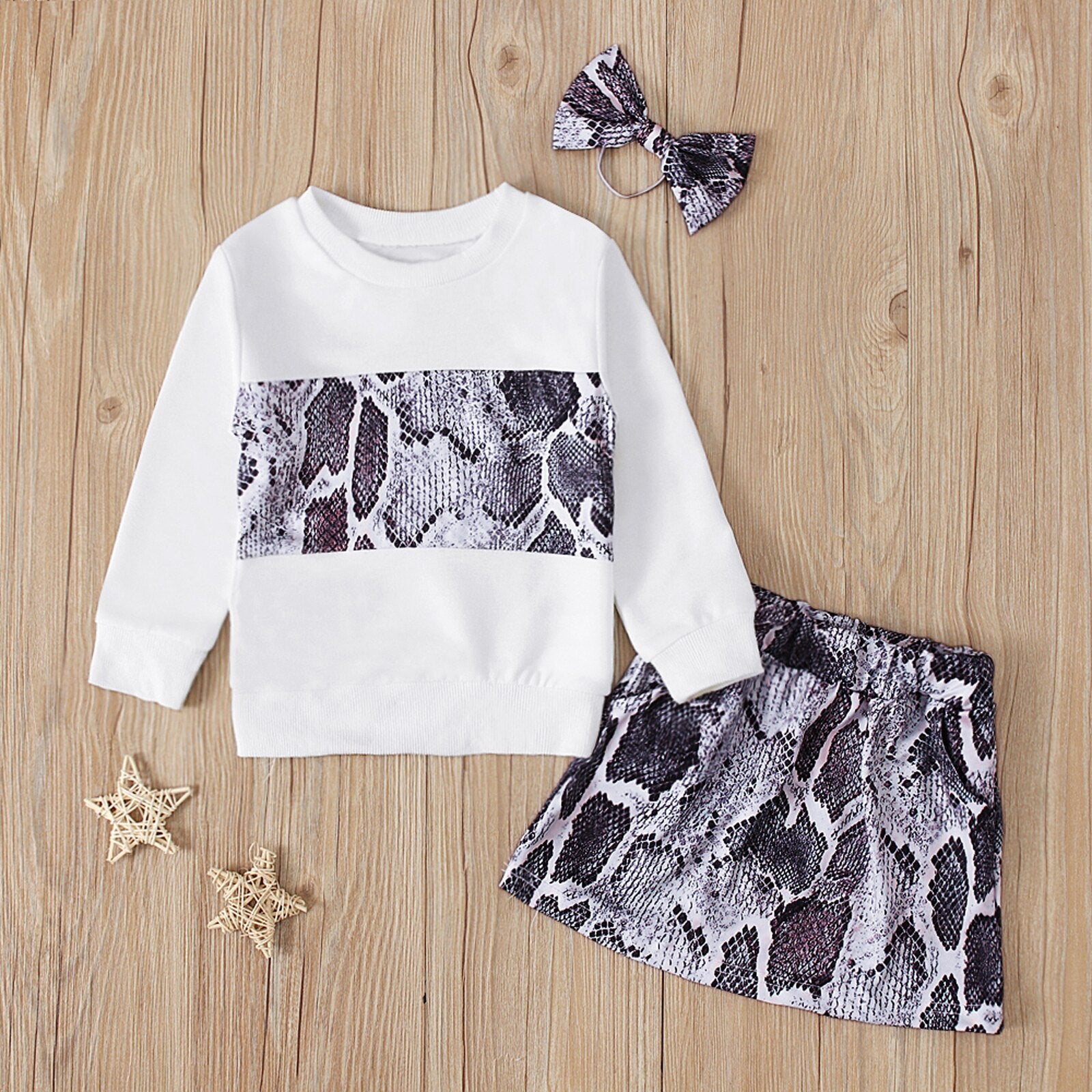 3Pcs Girls Snakeskin Set "Jacquelyn" 1-6y