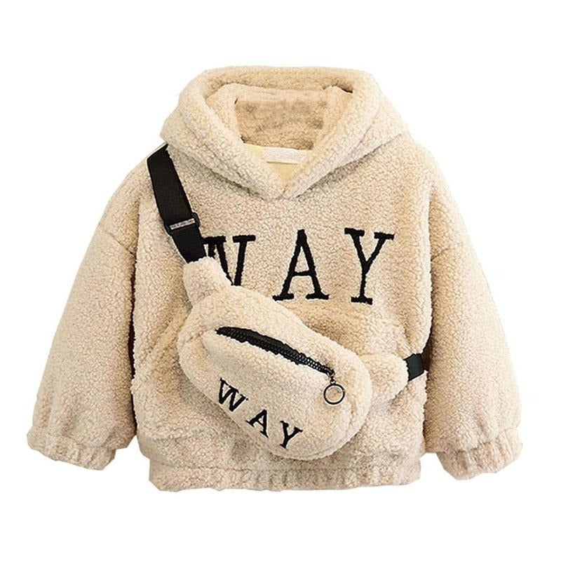 Teddy style Hoody with Bag 2-12yrs 3 colors
