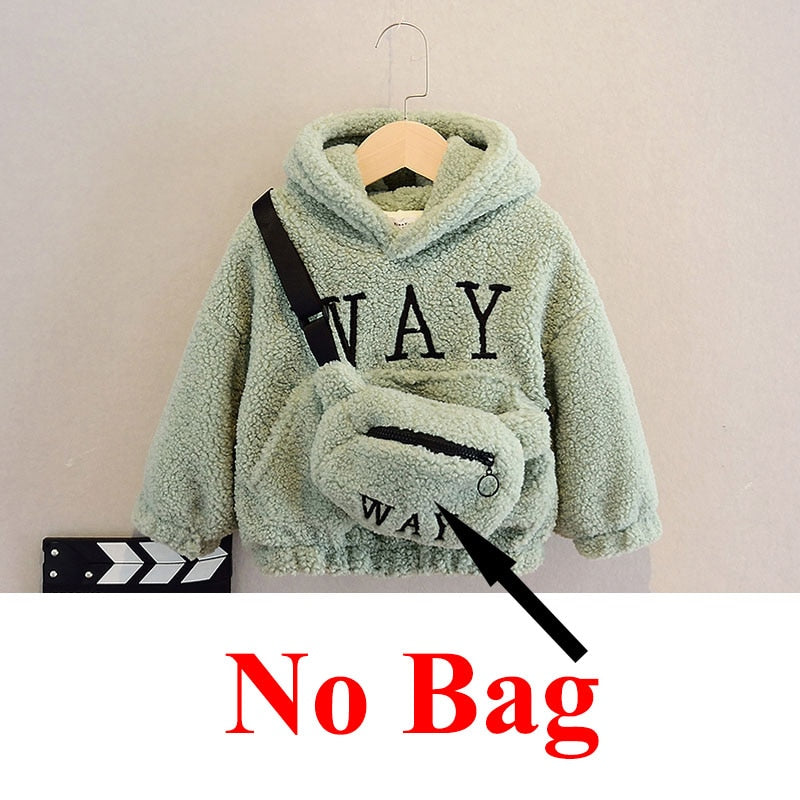 Teddy style Hoody with Bag 2-12yrs 3 colors