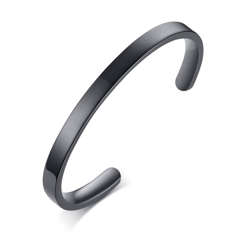 Personalized Custom Name Bracelet Silver, Black or Gold Plated