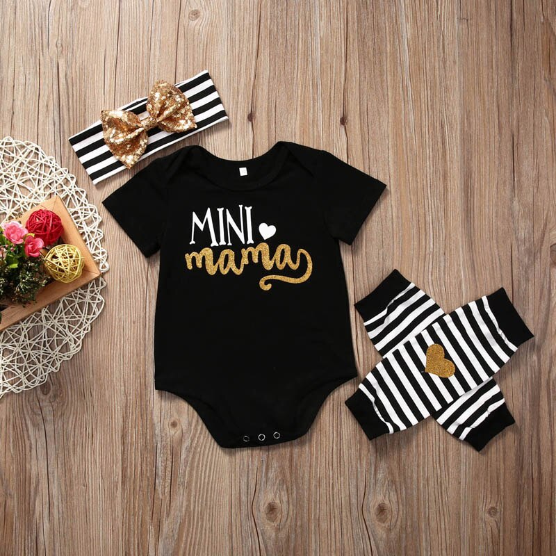 3Pcs Baby Girl Set "Mini Mama" 3-18m