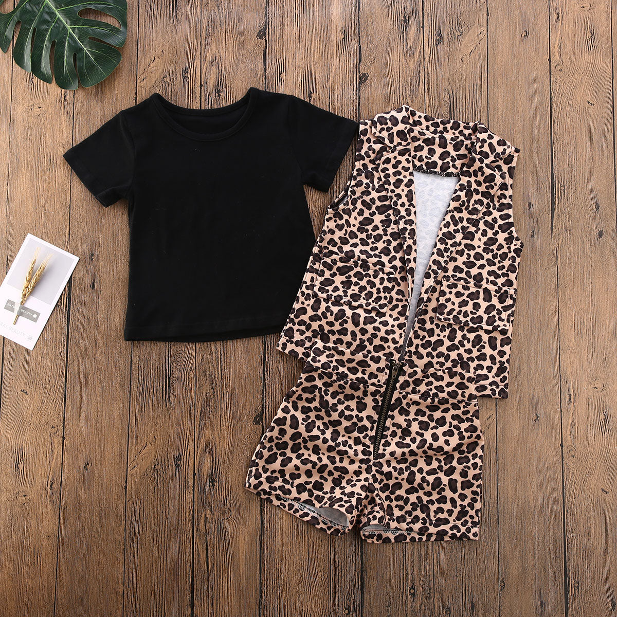 "Emmalee" Sleeveless Leopard 3PCS Set (Age 1-6)