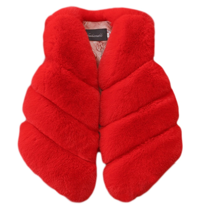 Girls Faux Fur Vest 12m-8yrs