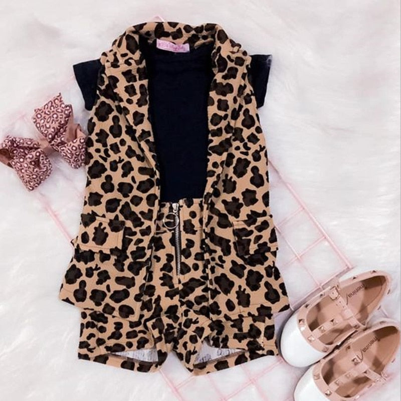 "Emmalee" Sleeveless Leopard 3PCS Set (Age 1-6)