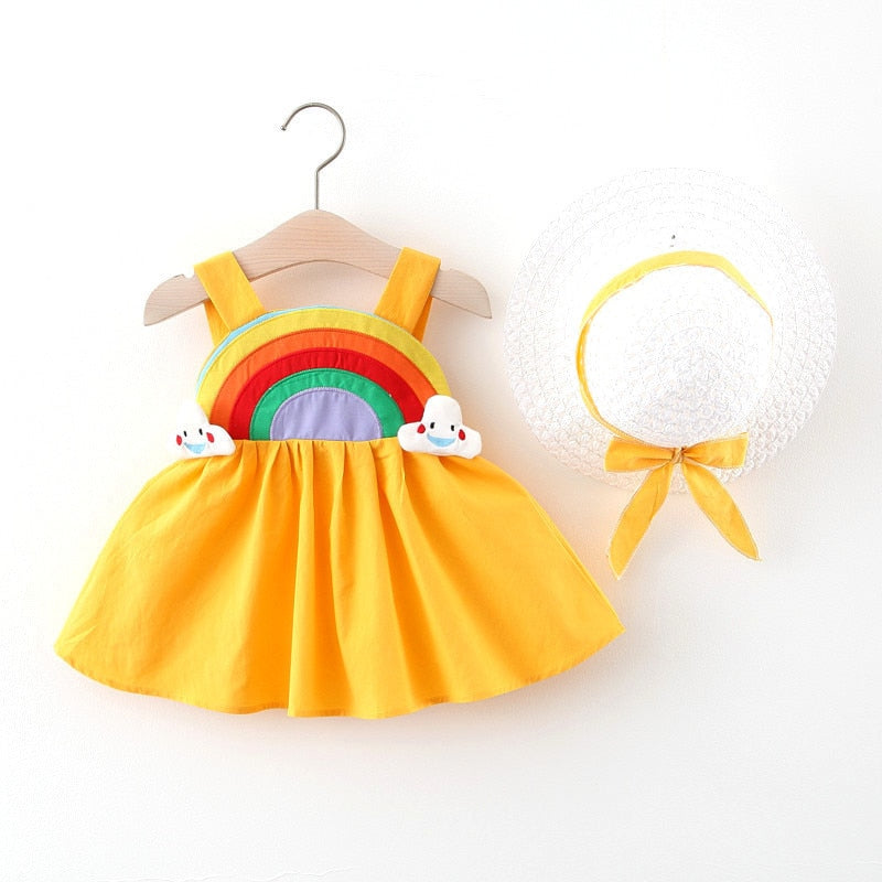 Girls Summer Rainbow Dress 12m-3yrs 4 colors