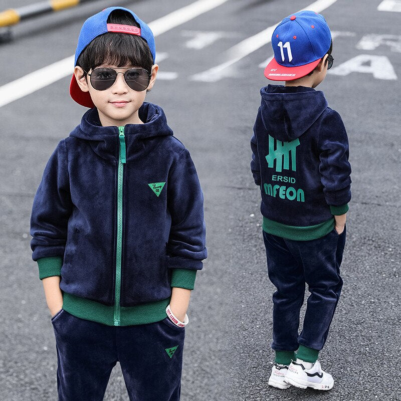 Warm Velvet Tracksuit 2 colors 4-10yrs