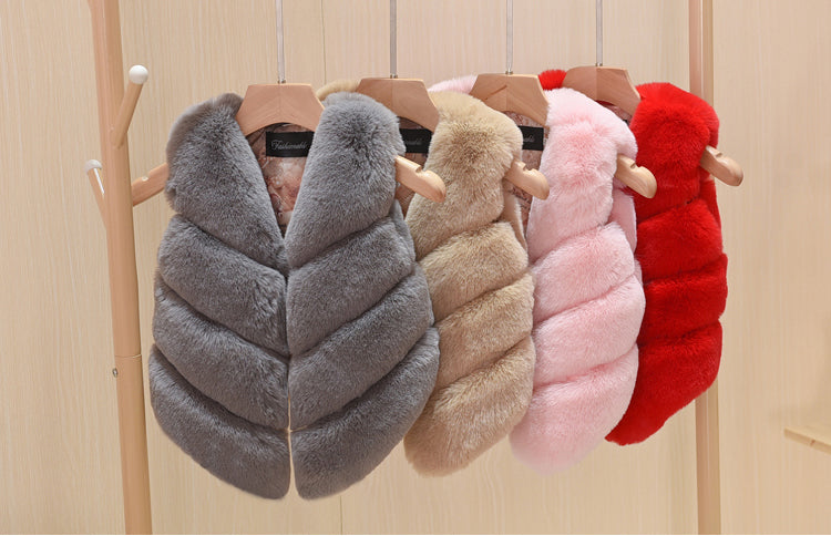 Girls Faux Fur Vest 12m-8yrs