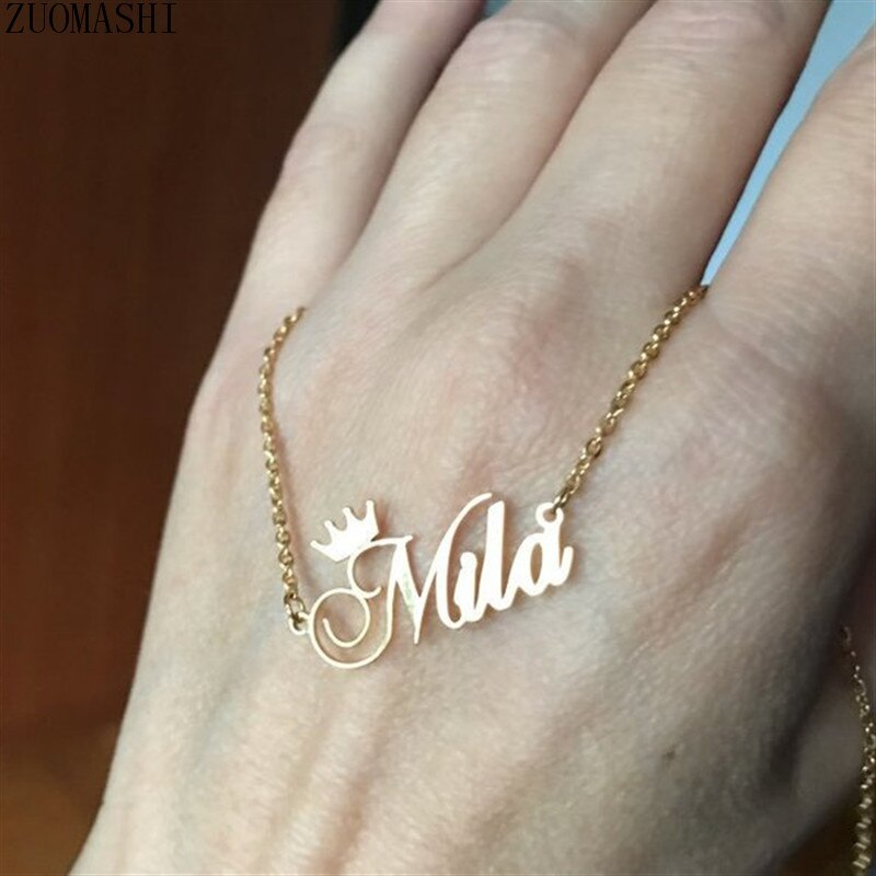 Personalized Name Crown Necklace in Gold, Silver or Rose Gold plated